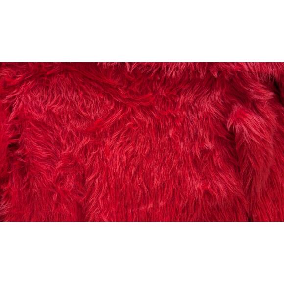 Forever 21 Red Faux Fur Off Shoulder Sweater NEW - Picture 4 of 6